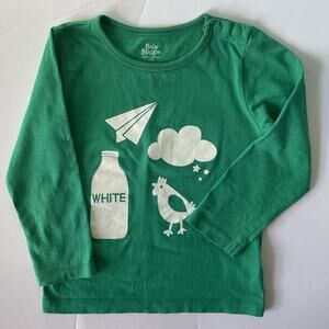 Baby Boden Color Learning Long Sleeve Green Tee Size 2-3Y